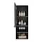 Tuhome Mila Bathroom Cabinet, Two Interior Shelves, Two External Shelves, Single Door Cabinet, Smokey Oak MLI6586 - alternate 2